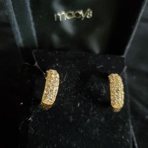 Gold plated and rhinestone earrings